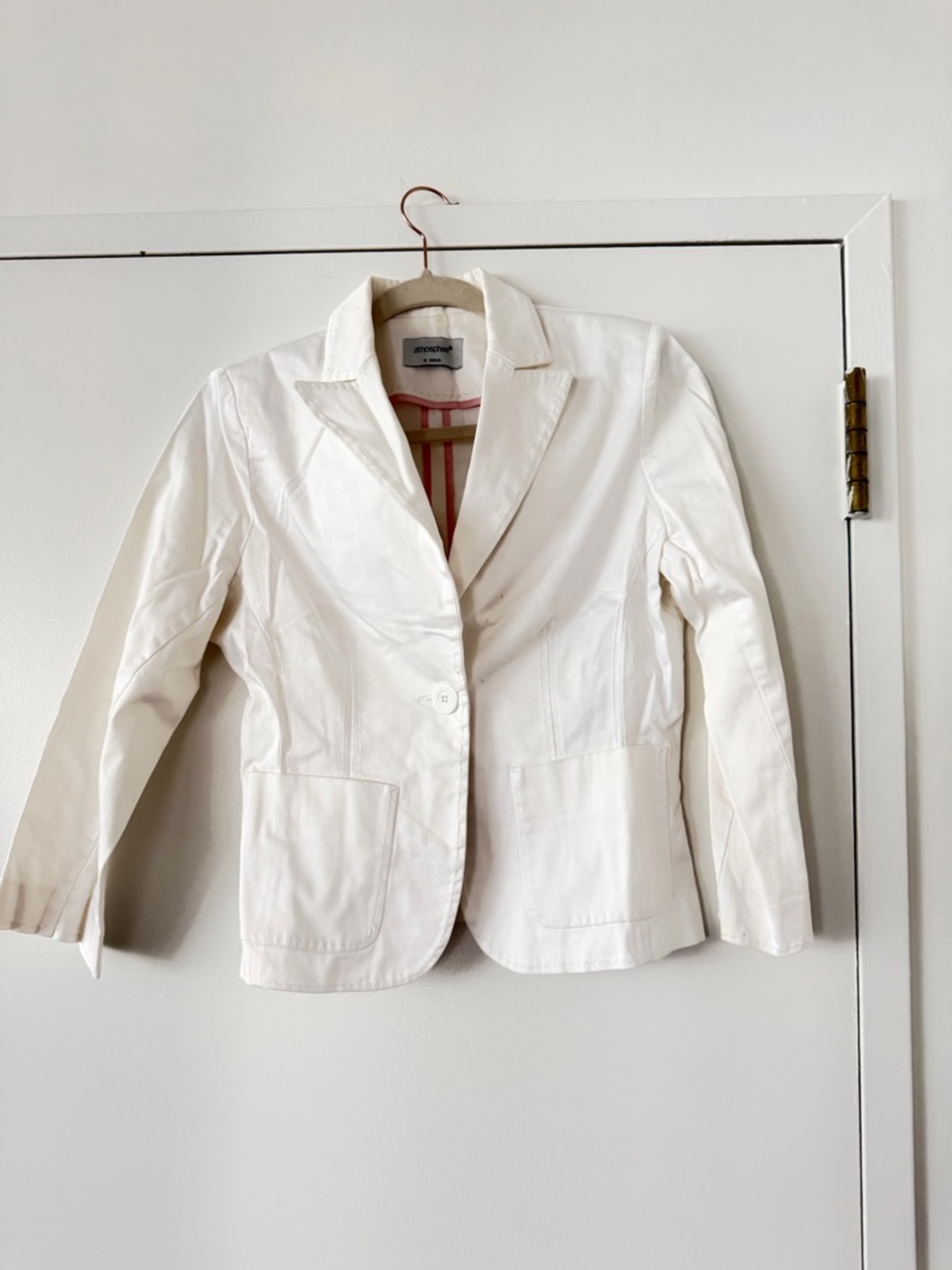 Atmosphere White Single-Button Blazer
